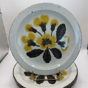 Vintage Stonehenge Ironstone Primula 8 3/4" Luncheon Plates Set of 4.